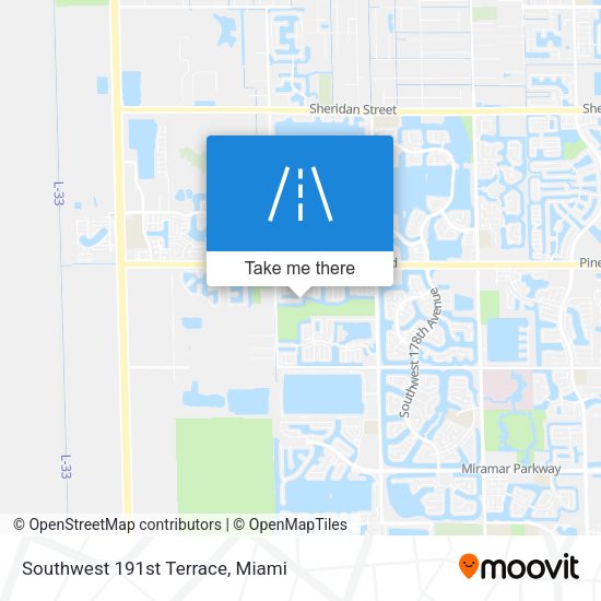 Southwest 191st Terrace map