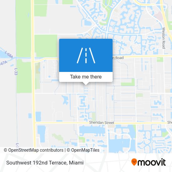 Southwest 192nd Terrace map