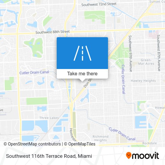 Southwest 116th Terrace Road map