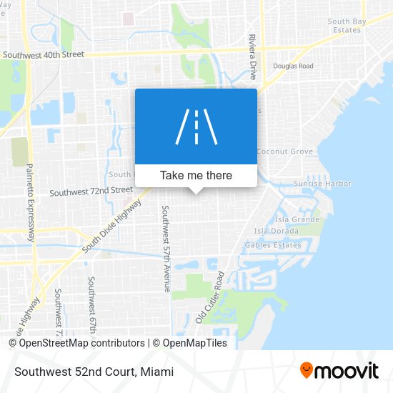 Southwest 52nd Court map