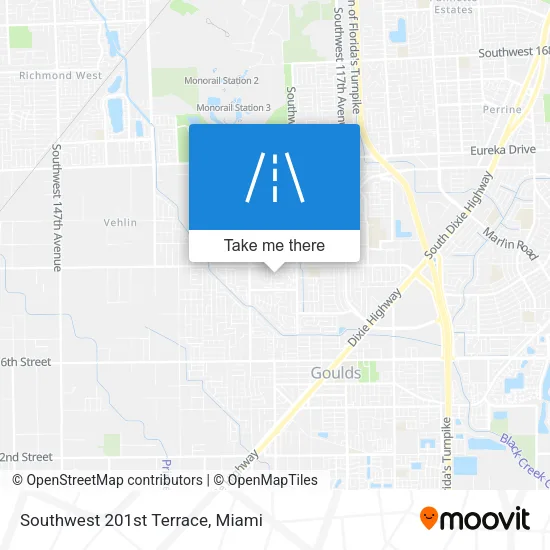 Southwest 201st Terrace map