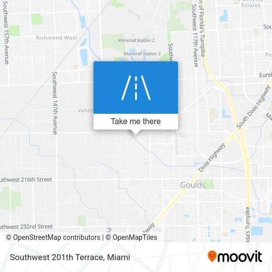 Southwest 201th Terrace map