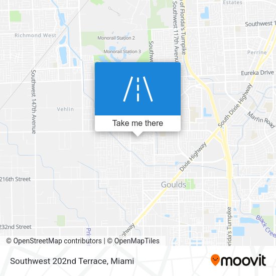 Southwest 202nd Terrace map