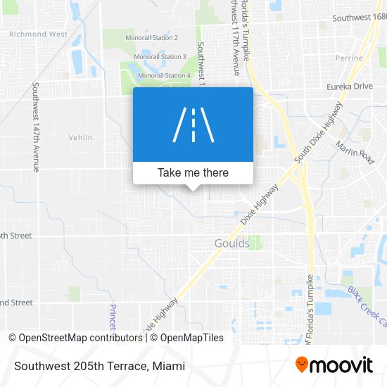 Southwest 205th Terrace map