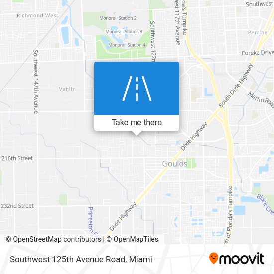 Southwest 125th Avenue Road map