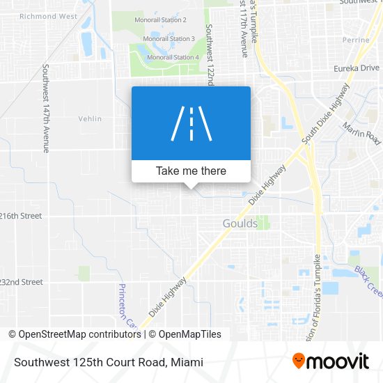 Southwest 125th Court Road map