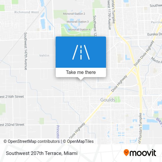 Southwest 207th Terrace map