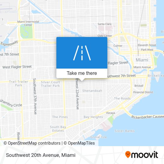 Southwest 20th Avenue map