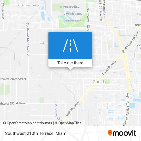 Southwest 210th Terrace map