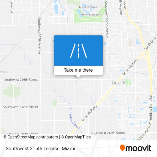 Southwest 215th Terrace map