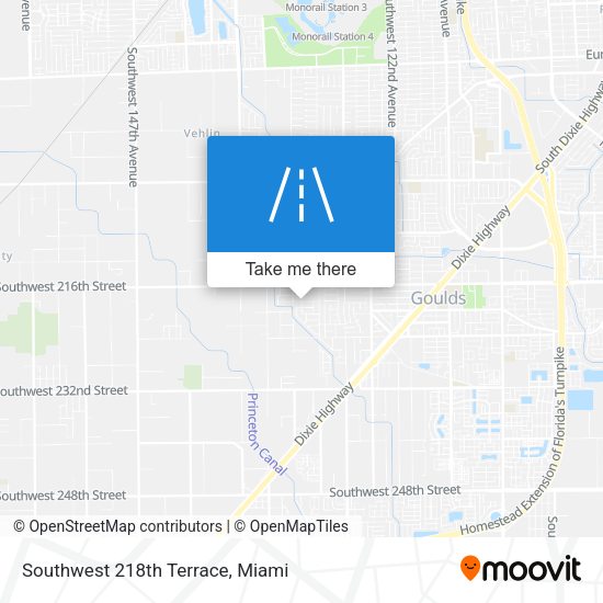 Southwest 218th Terrace map
