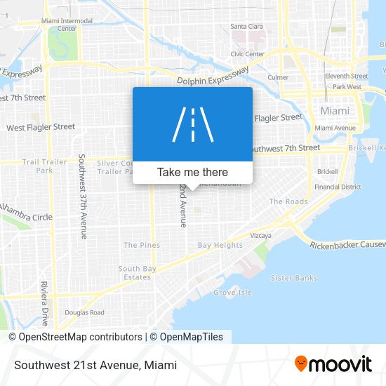 Mapa de Southwest 21st Avenue