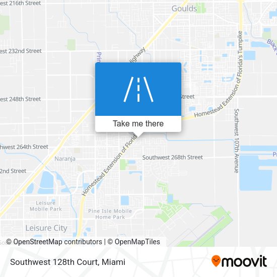 Southwest 128th Court map