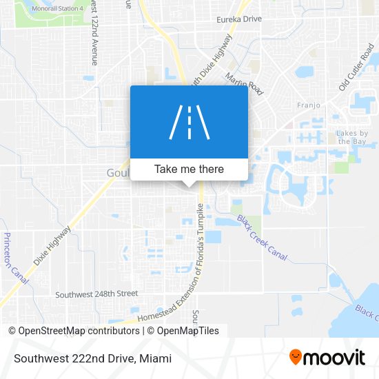 Southwest 222nd Drive map