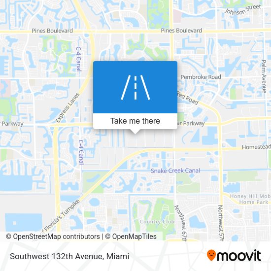 Southwest 132th Avenue map