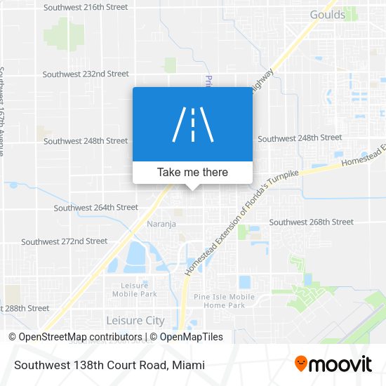 Mapa de Southwest 138th Court Road