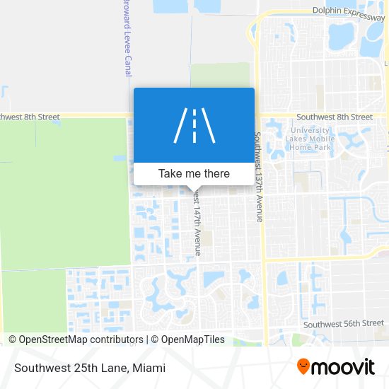 Southwest 25th Lane map