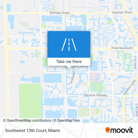 Southwest 13th Court map