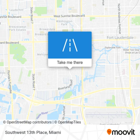 Southwest 13th Place map