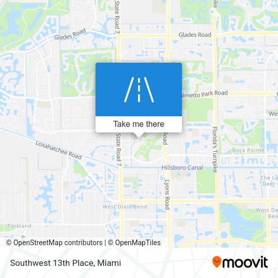 Southwest 13th Place map