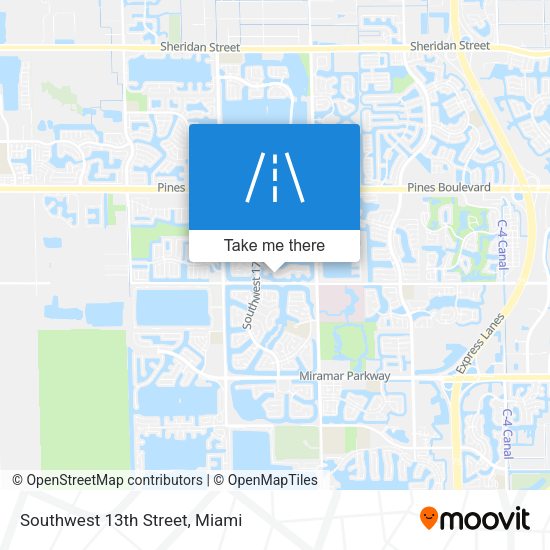 Southwest 13th Street map