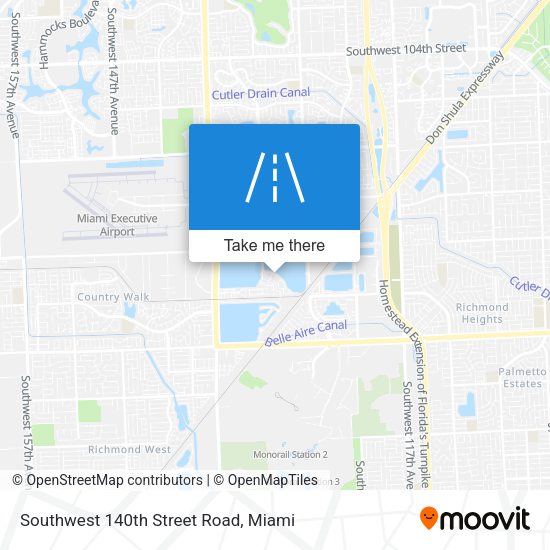 Southwest 140th Street Road map