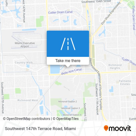 Southwest 147th Terrace Road map