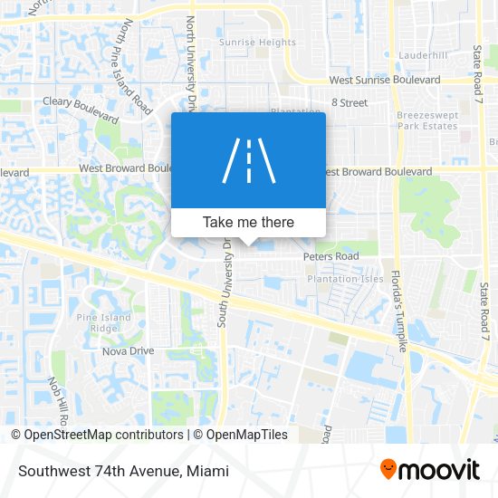 Southwest 74th Avenue map