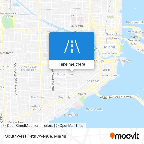 Southwest 14th Avenue map