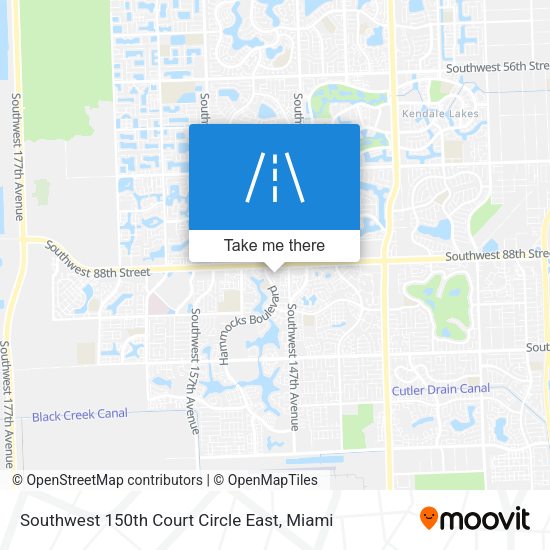 Southwest 150th Court Circle East map