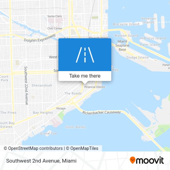 Mapa de Southwest 2nd Avenue