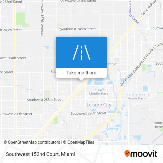 Southwest 152nd Court map