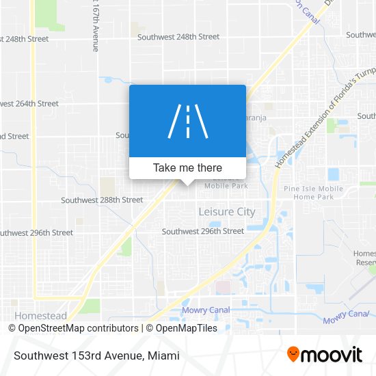 Southwest 153rd Avenue map