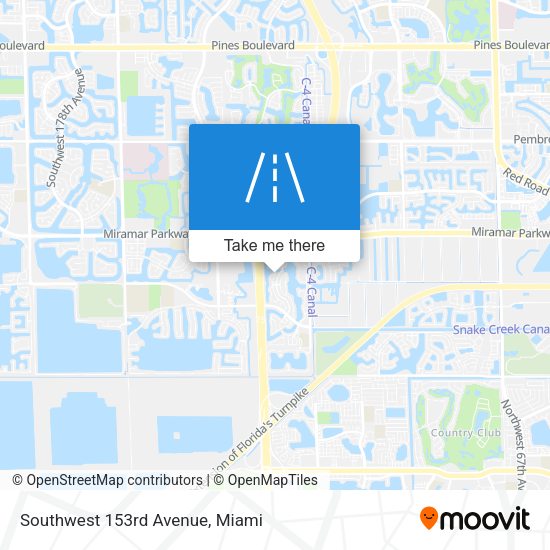 Southwest 153rd Avenue map