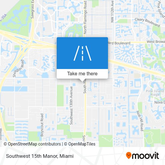 Southwest 15th Manor map