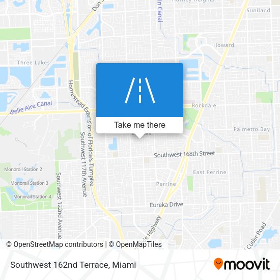Southwest 162nd Terrace map
