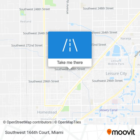 Southwest 166th Court map