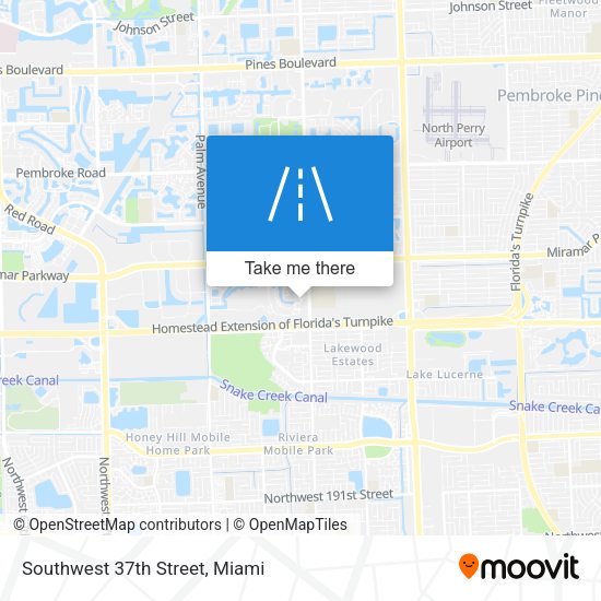 Southwest 37th Street map