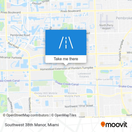 Southwest 38th Manor map