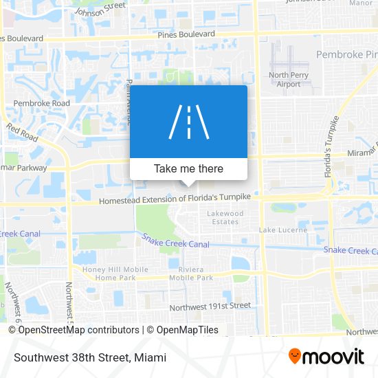 Southwest 38th Street map