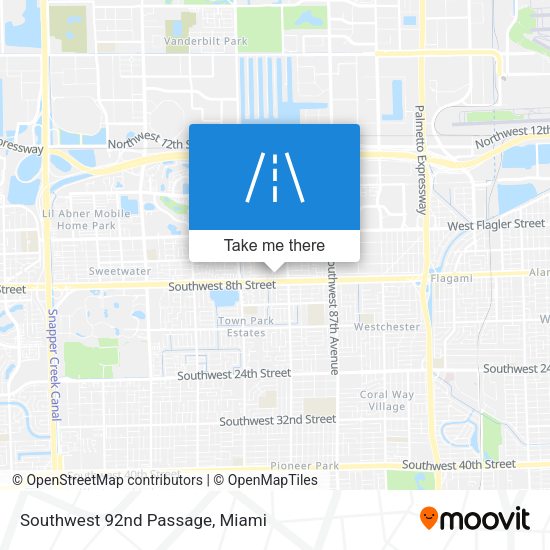 Southwest 92nd Passage map