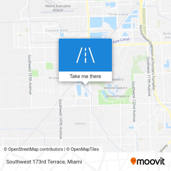 Southwest 173rd Terrace map