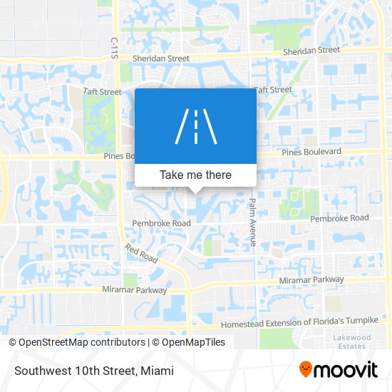 Southwest 10th Street map