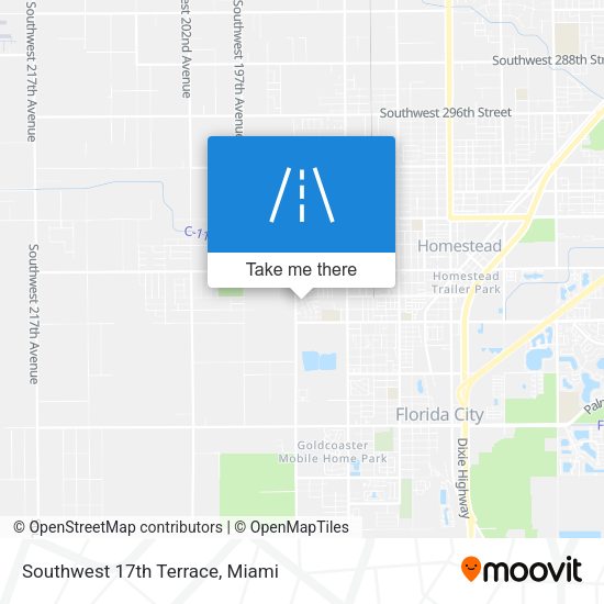 Southwest 17th Terrace map