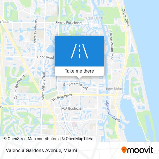Valencia Gardens Avenue map