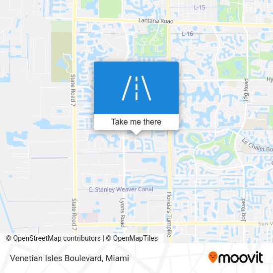 Venetian Isles Boulevard map