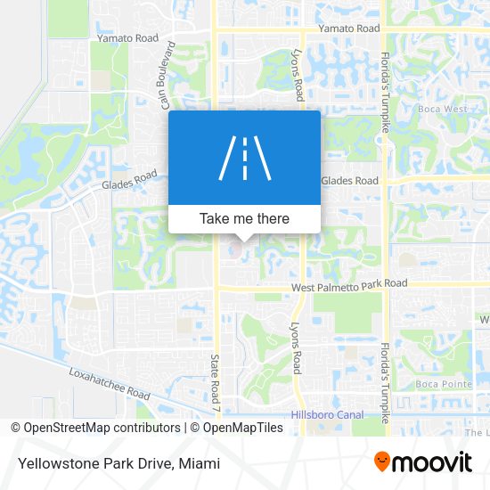 Mapa de Yellowstone Park Drive