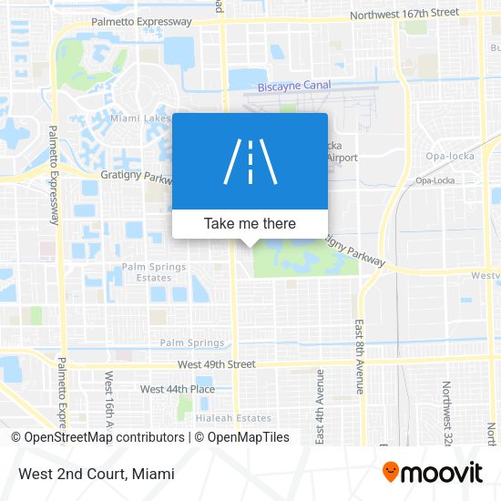 West 2nd Court map