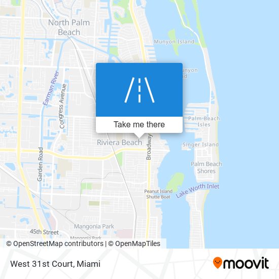 West 31st Court map