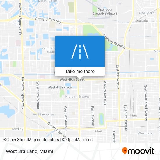 West 3rd Lane map